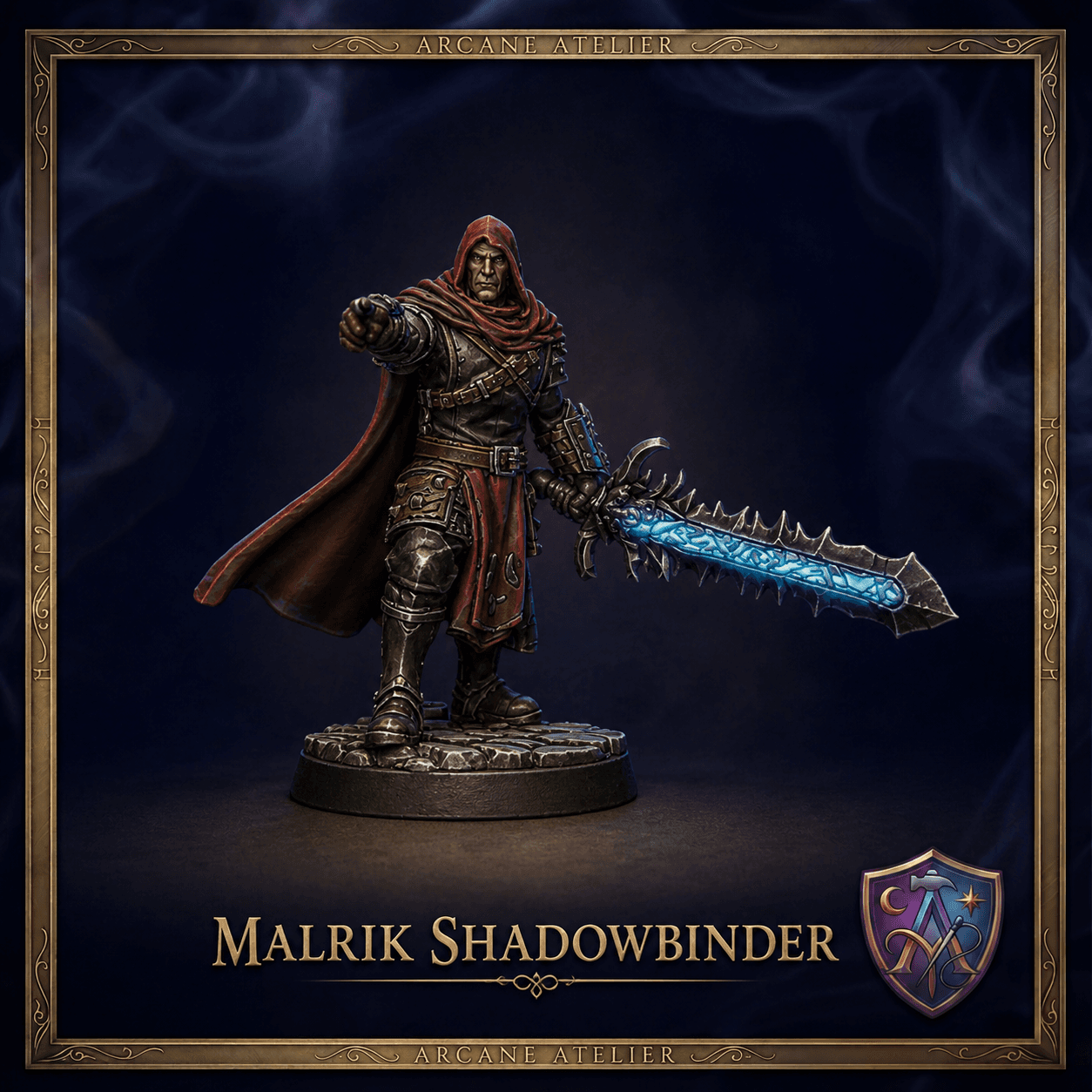 Malrik Shadowbinder Mensch Hexenmeister | DnD 32mm Resin | Tabletop