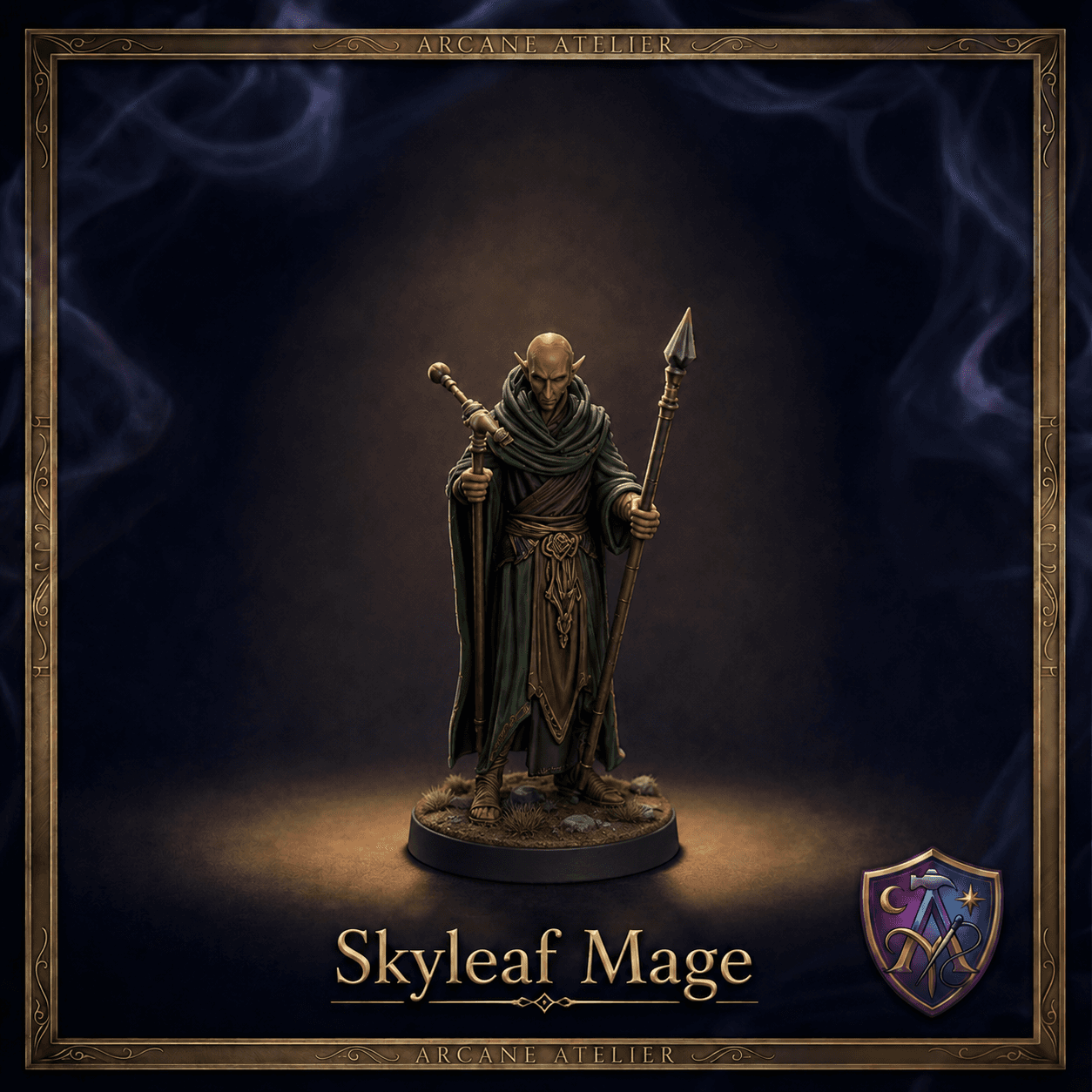 Skyleaf Mage Elfen-Magier | DnD 32mm Resin Miniatur | Tabletop Pathfinder VTT