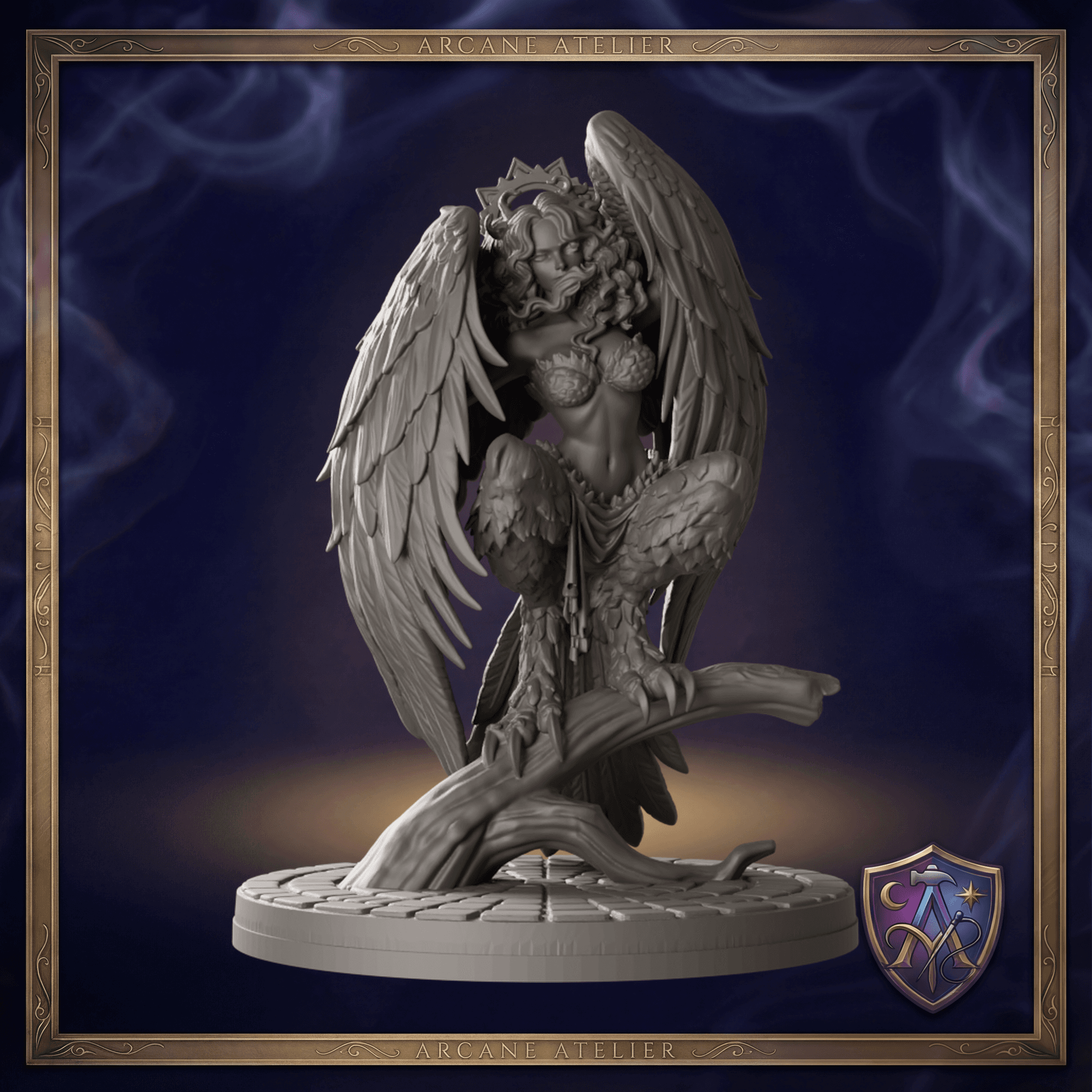 Harpyie Königin Miniatur 32mm | unbemalt Resin 3D-Druck | D&D Pathfinder DSA | TTRPG — Bild 1