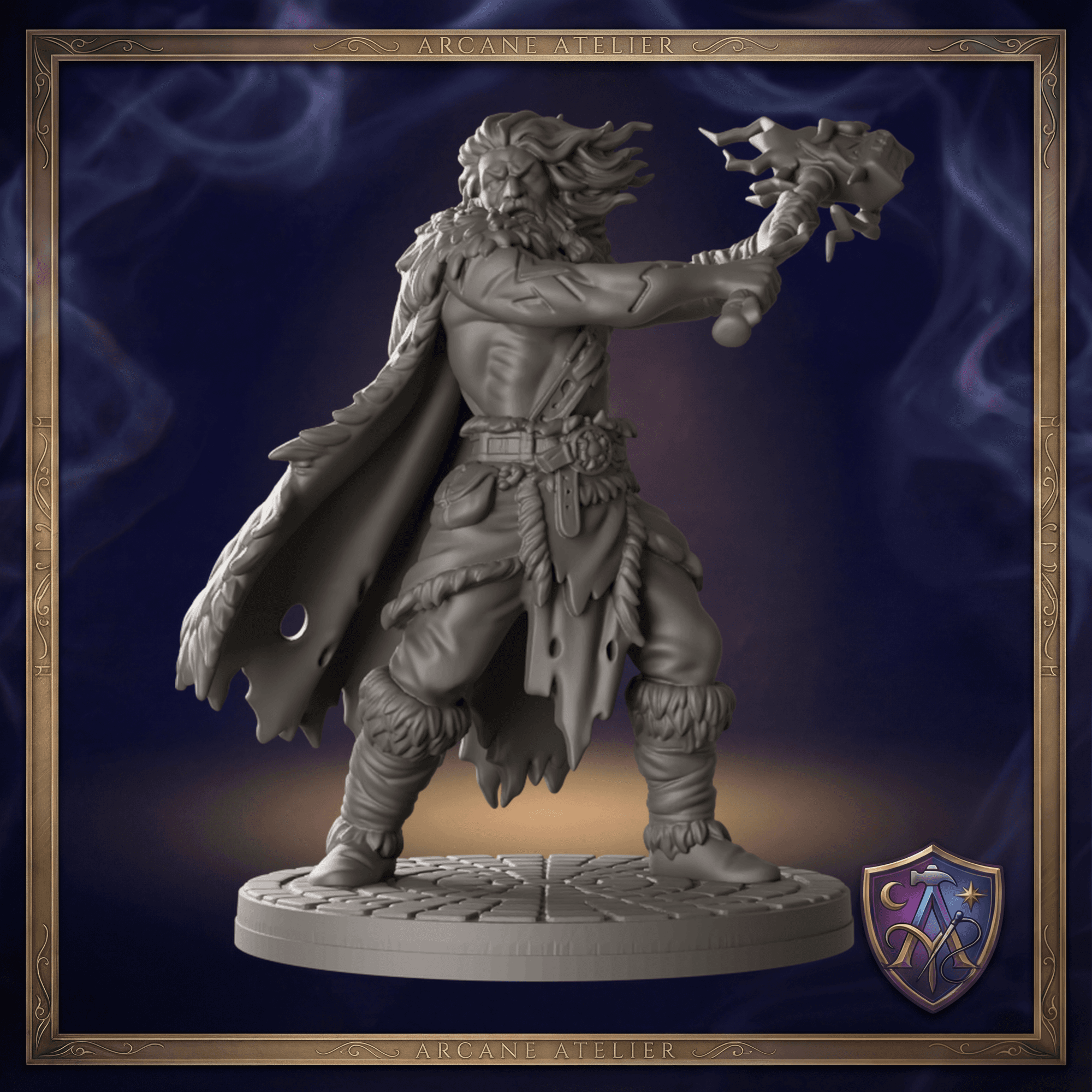 Humanoid Krieger Miniatur 32mm | unbemalt Resin 3D-Druck | D&D Pathfinder DSA | TTRPG — Bild 1