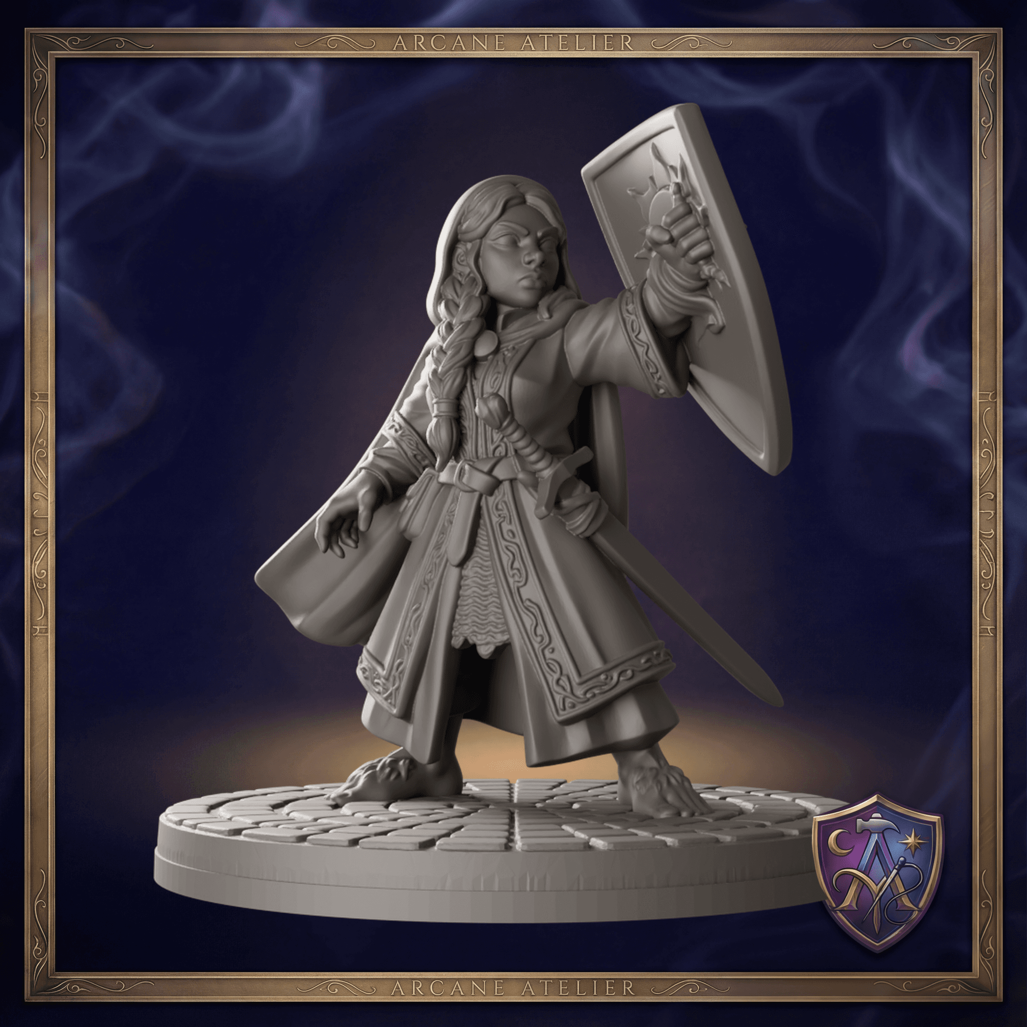 Halbling Kleriker Miniatur 32mm | unbemalt Resin 3D-Druck | D&D Pathfinder DSA | TTRPG — Bild 1