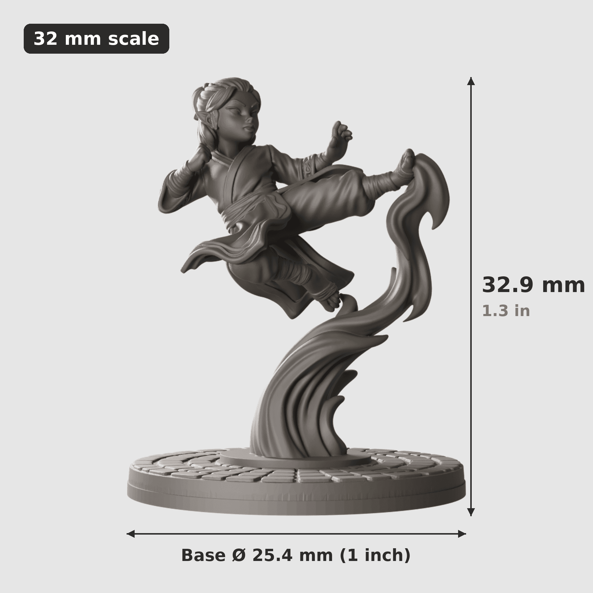 Halbling Mönch Miniatur 32mm | unbemalt Resin 3D-Druck | D&D Pathfinder DSA | TTRPG — Bild 1