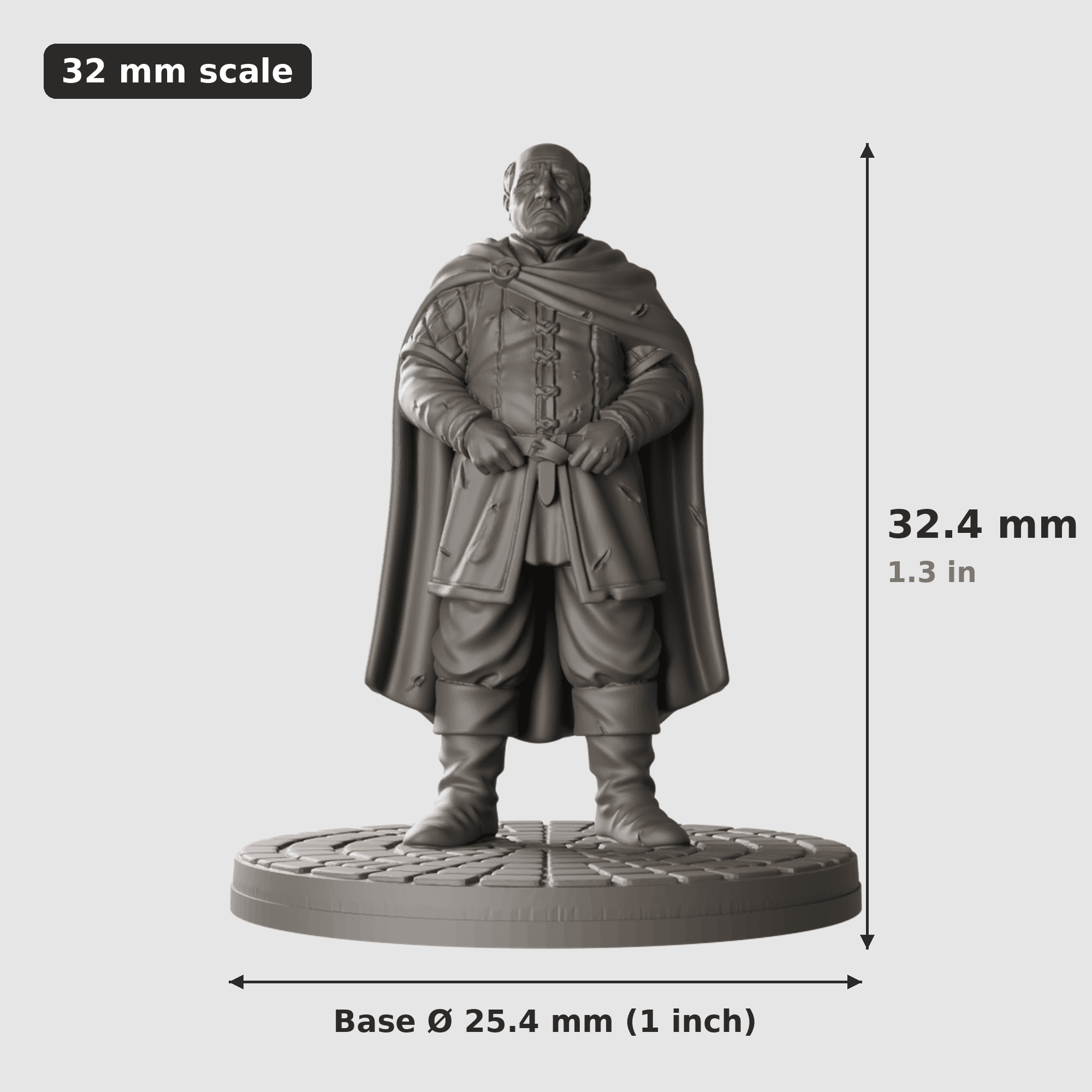 Mensch Miniatur 32mm | unbemalt Resin 3D-Druck | D&D Pathfinder DSA | TTRPG — Bild 1