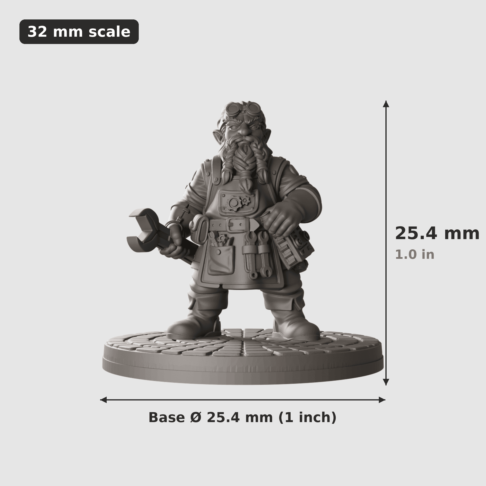 Gnom Artificer Miniatur 32mm | unbemalt Resin 3D-Druck | D&D Pathfinder DSA | TTRPG — Bild 1