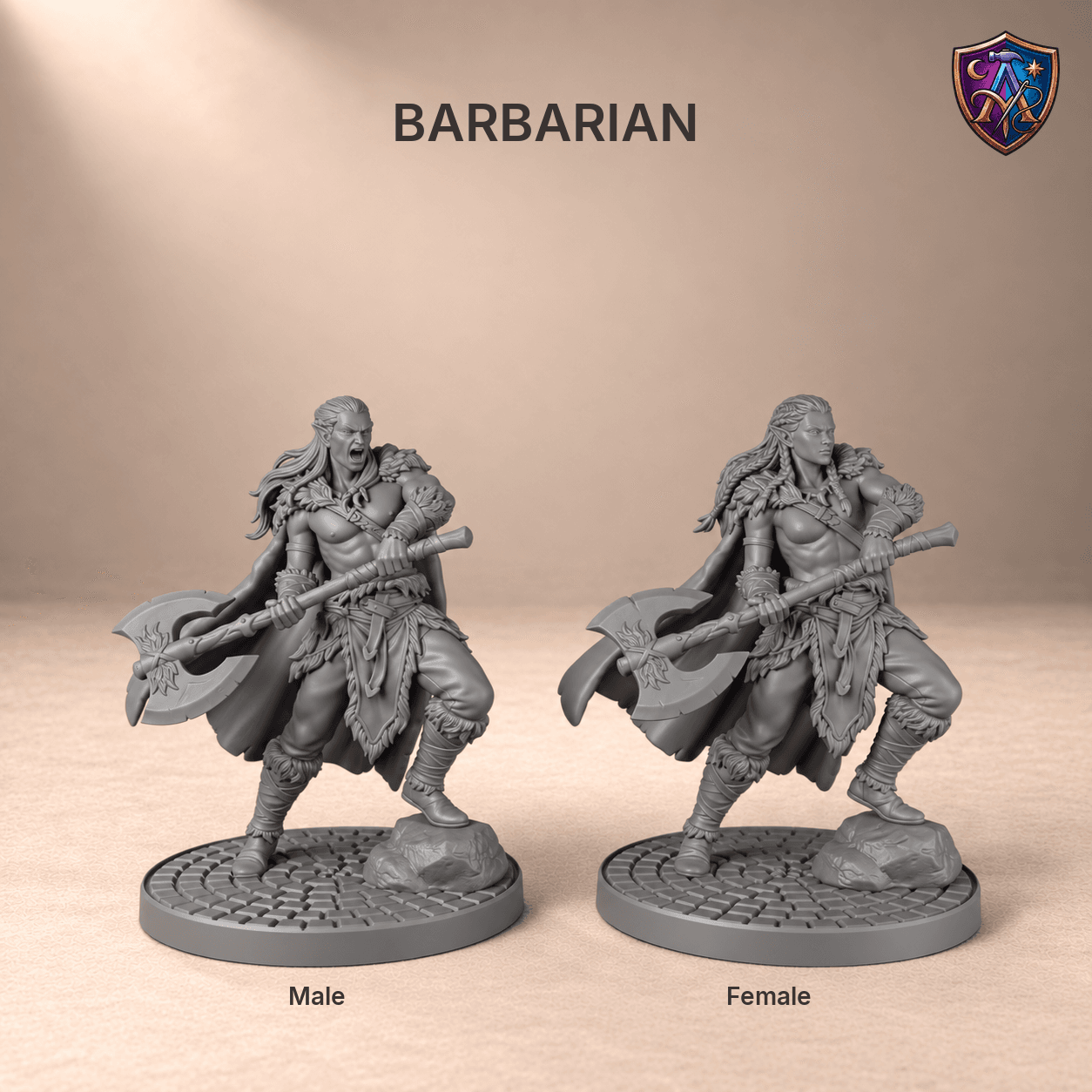 Detail photo of Elf Adventuring Party with All Thirteen Classes – Set of 26 Unpainted Resin Miniatures, 32 mm Scale as an unpainted resin miniature