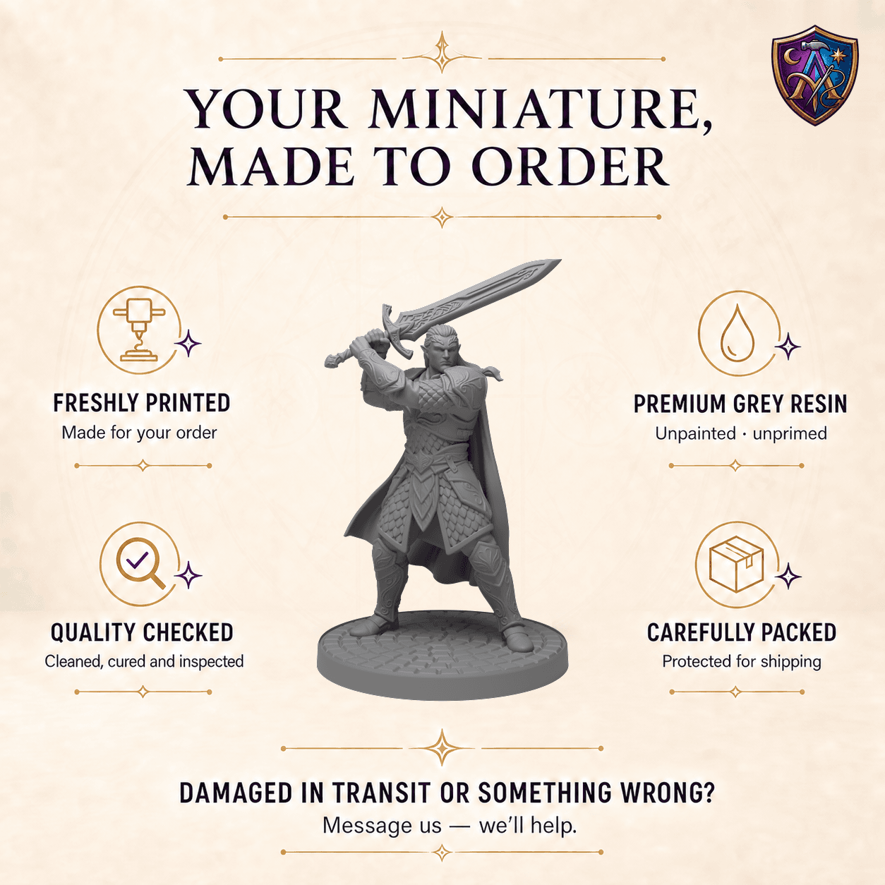 Quality information for Elf Adventuring Party with All Thirteen Classes – Set of 26 Unpainted Resin Miniatures, 32 mm Scale