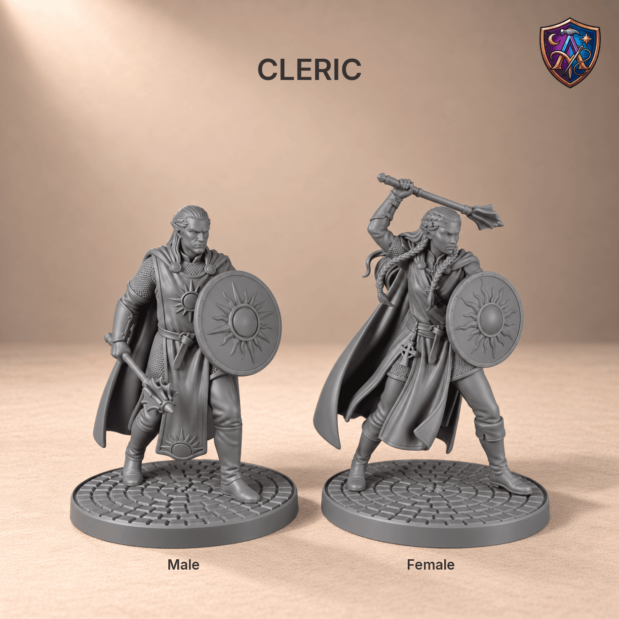 Detail photo of Elf Adventuring Party with All Thirteen Classes – Set of 26 Unpainted Resin Miniatures, 32 mm Scale as an unpainted resin miniature