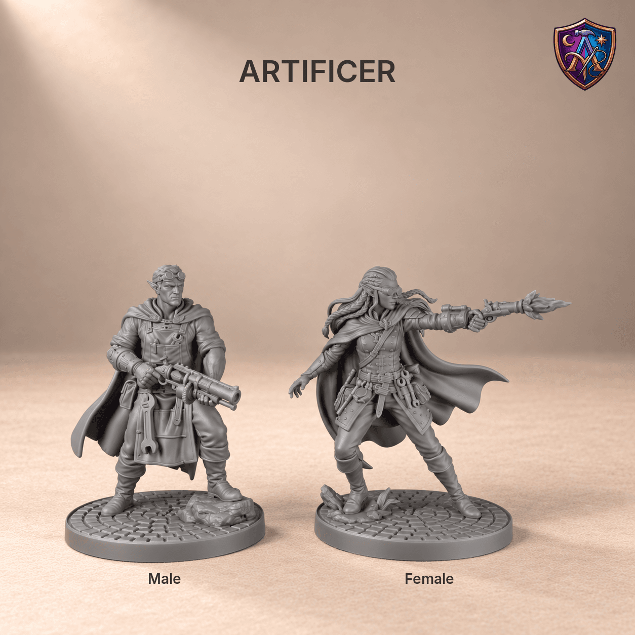 Detail photo of Elf Adventuring Party with All Thirteen Classes – Set of 26 Unpainted Resin Miniatures, 32 mm Scale as an unpainted resin miniature