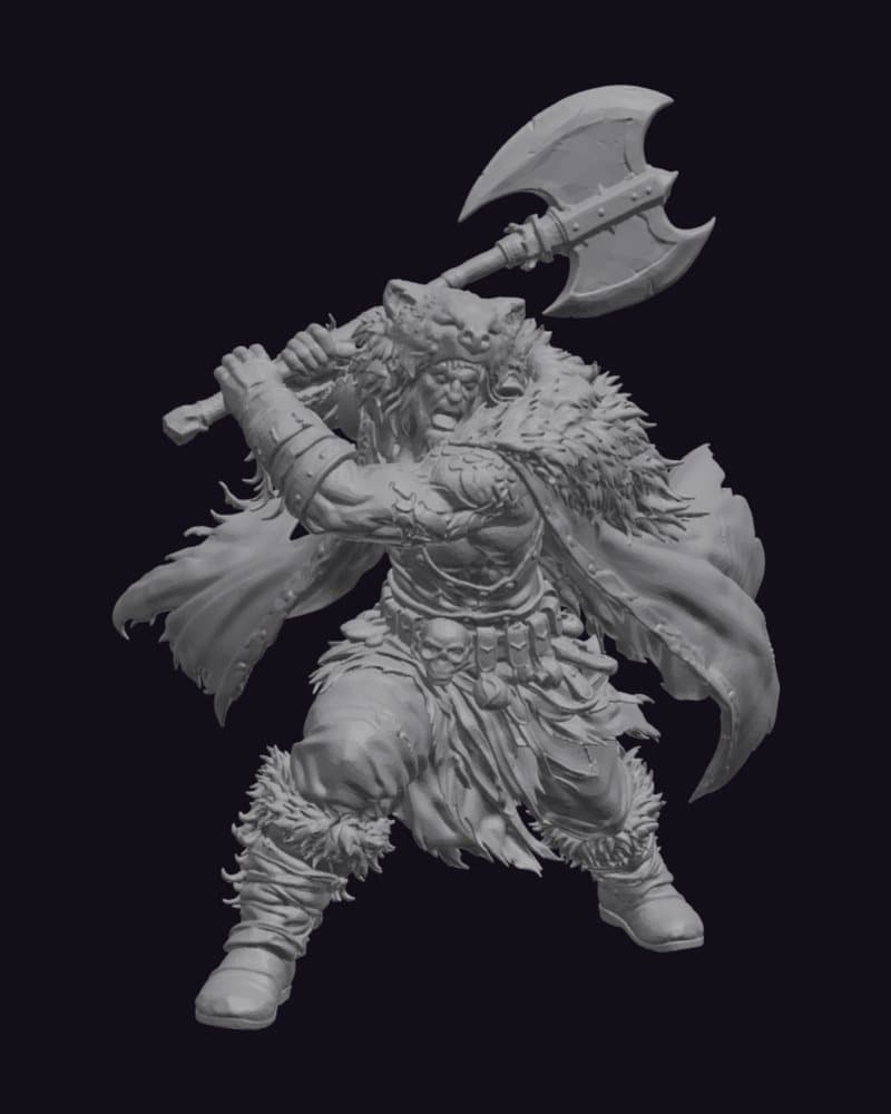 Das fertige 3D-Modell derselben Figur, wie es im Modell-Studio zur Freigabe steht