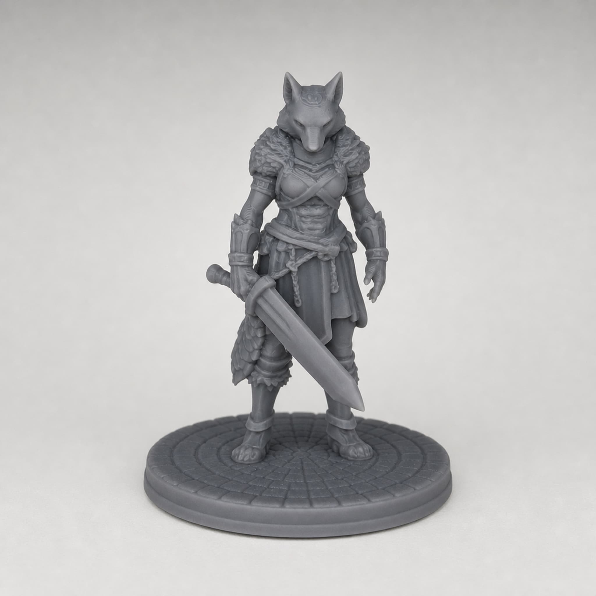 Beastfolk Fighter – Unpainted 32mm Resin Miniature for Tabletop RPGs — image 1