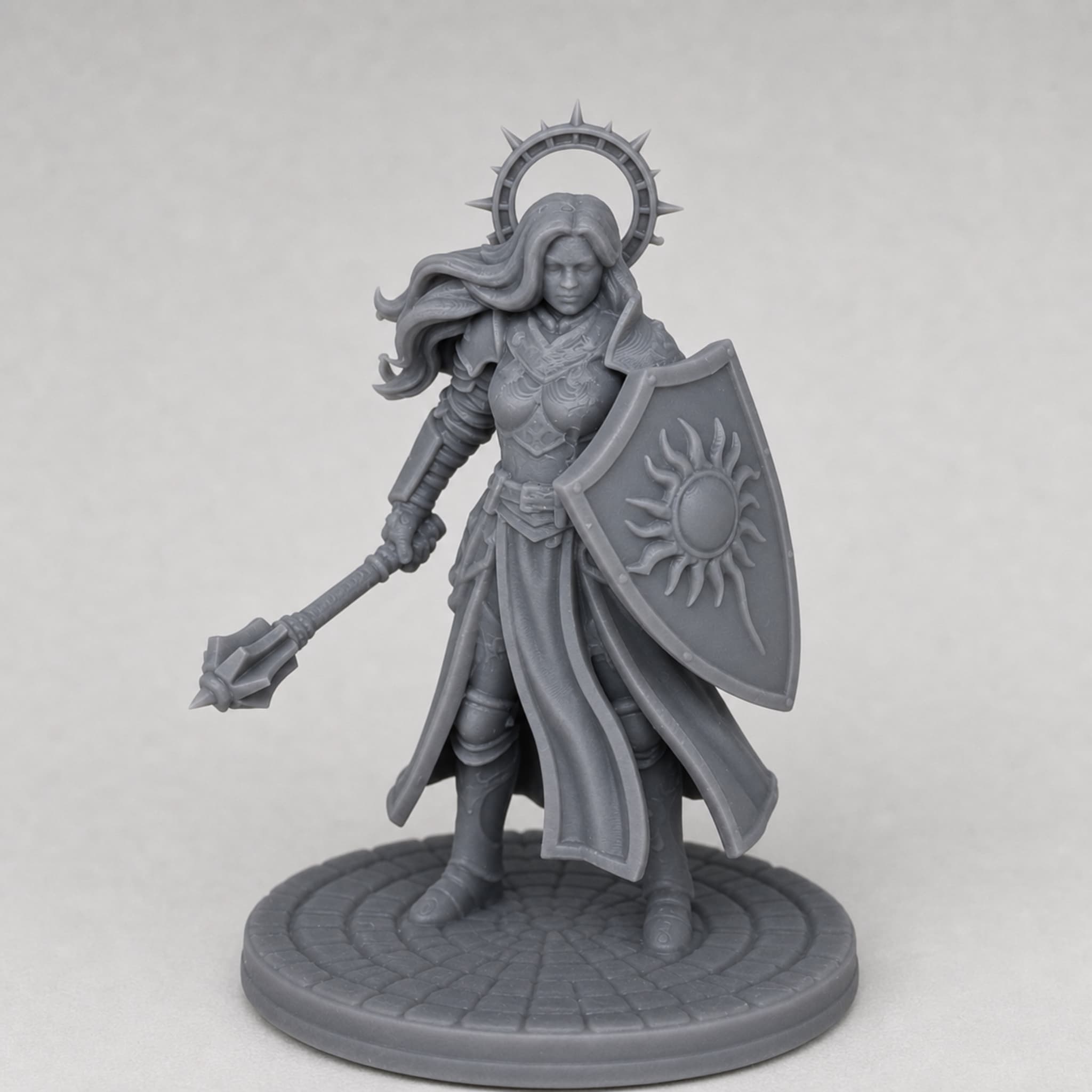 Aasimar Cleric – Unpainted 32mm Resin Miniature for Tabletop RPGs — image 1