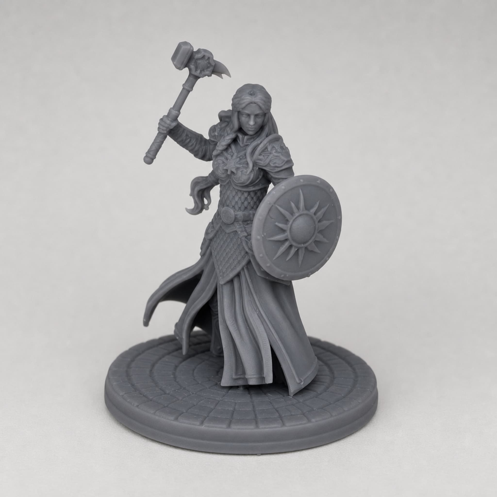 Half-Elf Cleric – Unpainted 32mm Resin Miniature for Tabletop RPGs — image 1