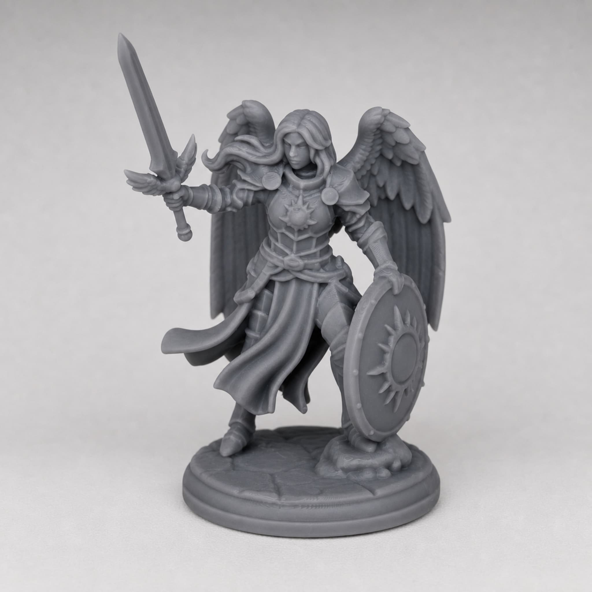 Aasimar Paladin – Unpainted 32mm Resin Miniature for Tabletop RPGs — image 1