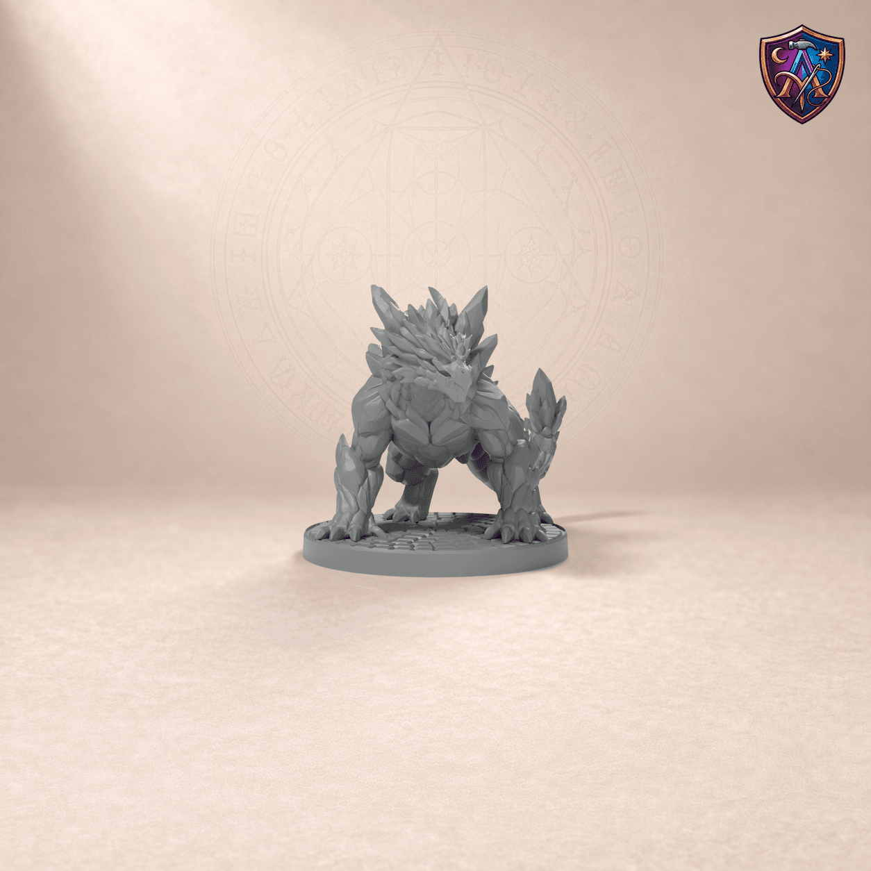 Digital product render of Crystal Dragon – Unpainted 32mm Resin Miniature for Tabletop RPGs in unpainted grey
