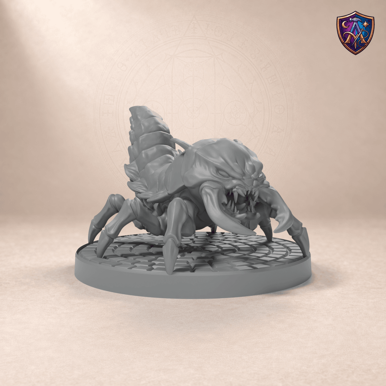 Digital product render of Insect Larva – Unpainted 32mm Resin Miniature for Tabletop RPGs in unpainted grey