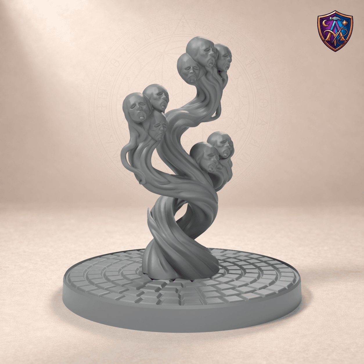 Digital product render of Will-o-Wisp – Unpainted 32/54/75mm Resin Miniature for Tabletop RPGs in unpainted grey