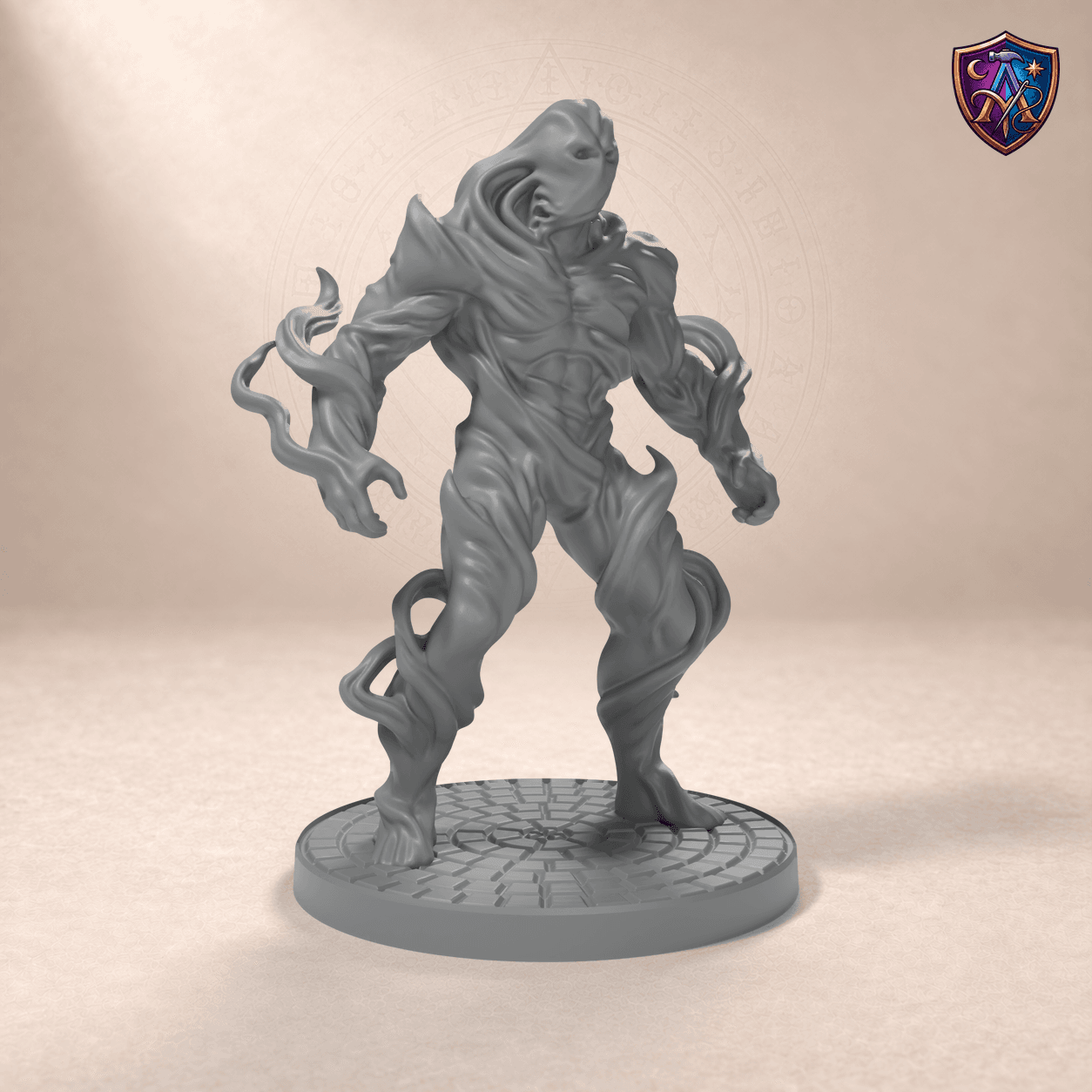 Digital product render of Specter – Unpainted 32/54/75mm Resin Miniature for Tabletop RPGs in unpainted grey