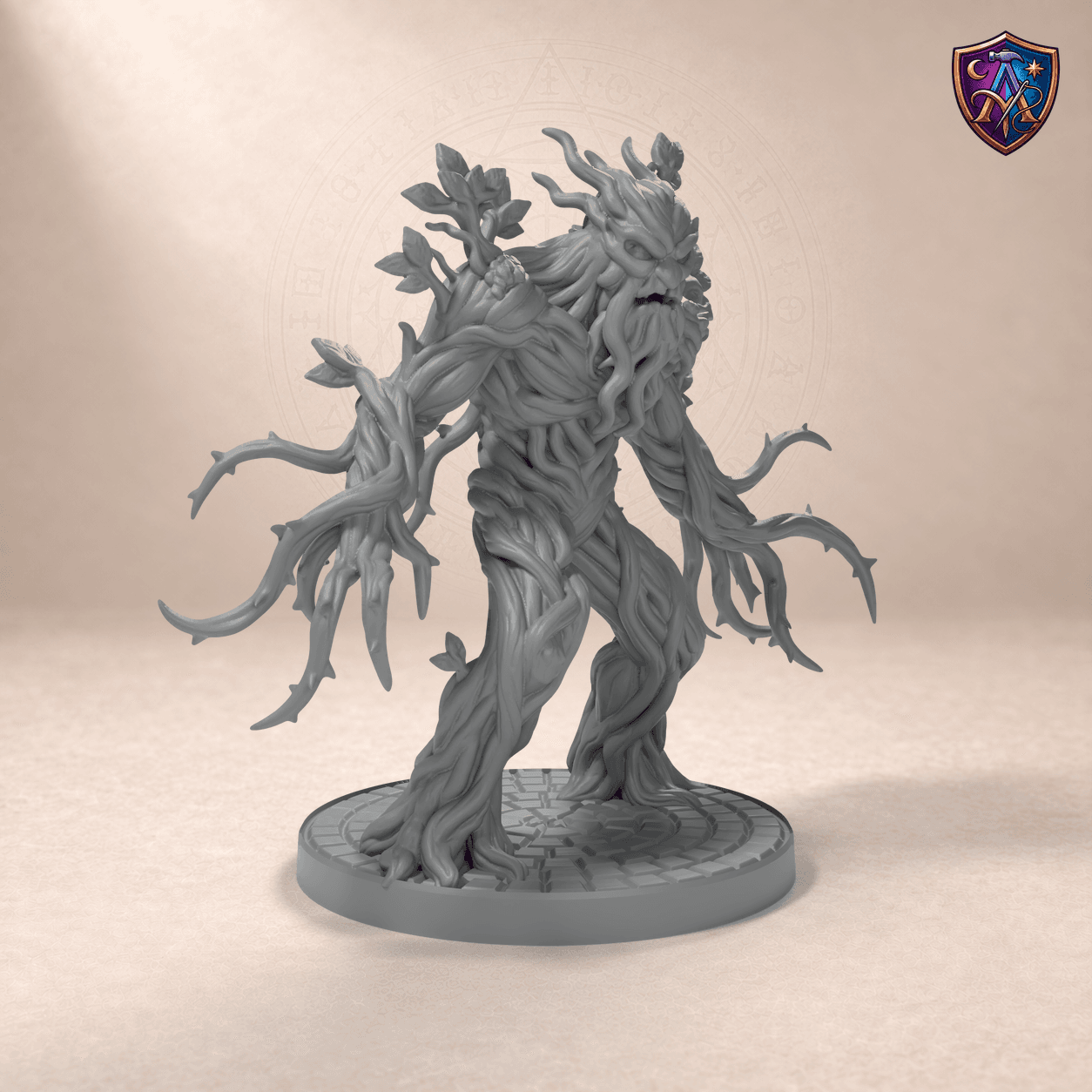 Digital product render of Vine Creature – Unpainted 32/54/75mm Resin Miniature for Tabletop RPGs in unpainted grey