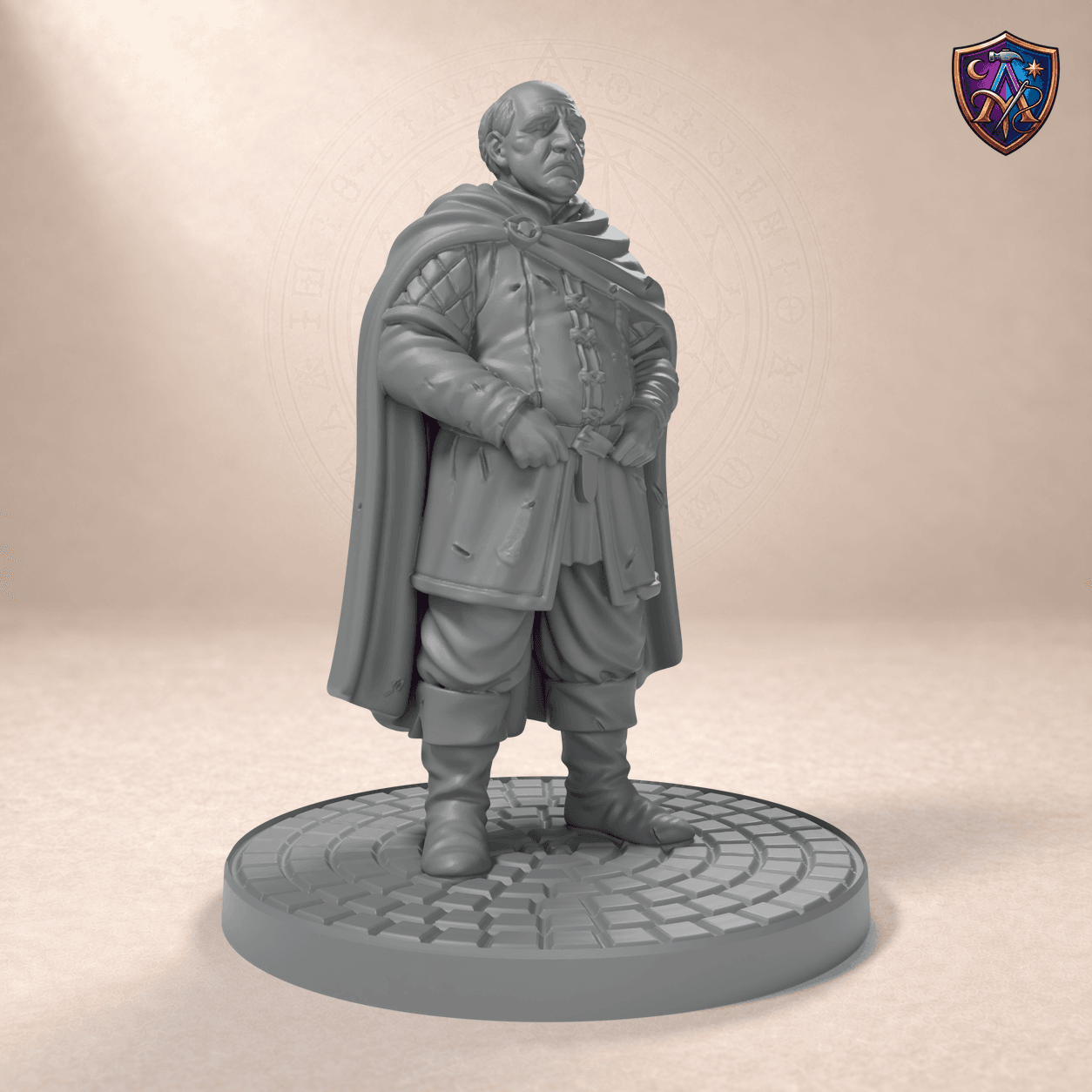 Digital product render of Commoner – Unpainted 32/54/75mm Resin Miniature for Tabletop RPGs in unpainted grey
