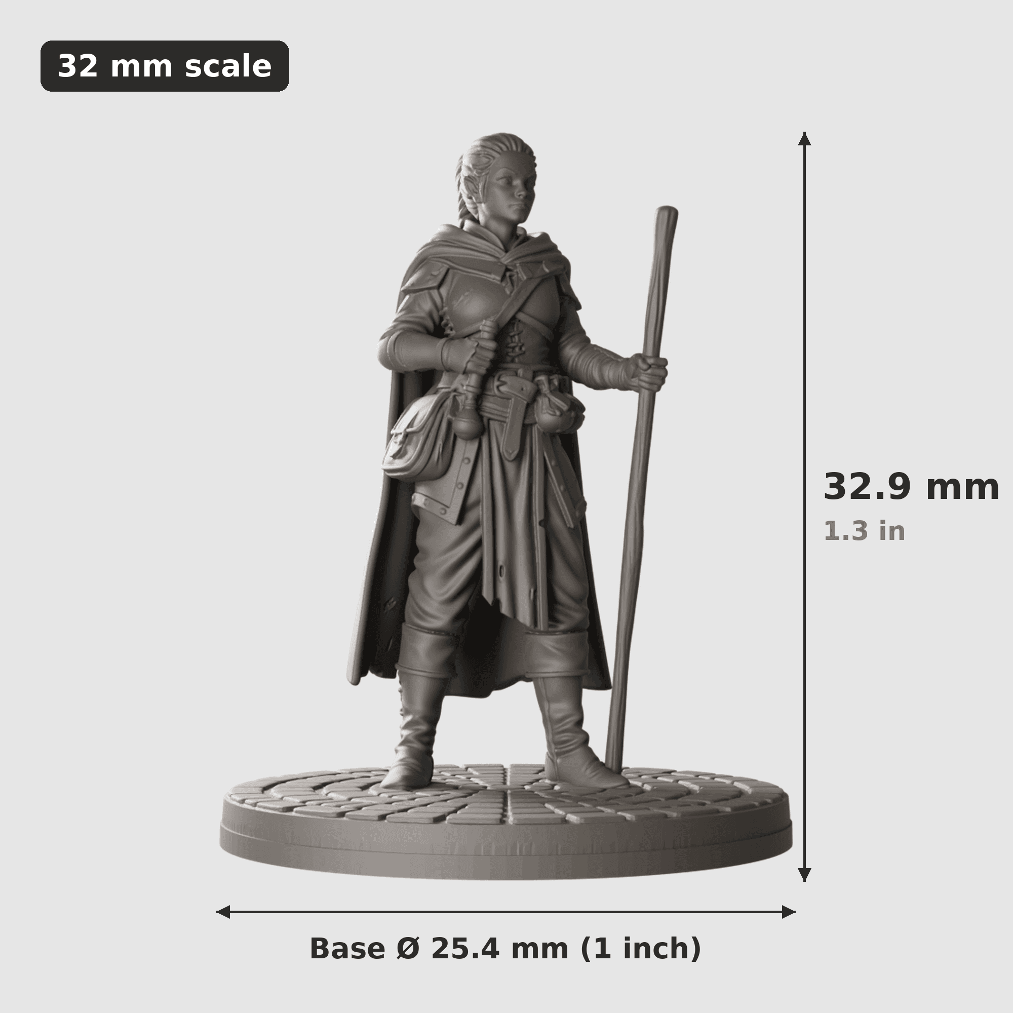 Mensch Miniatur 32mm | unbemalt Resin 3D-Druck | D&D Pathfinder DSA | TTRPG — Bild 1
