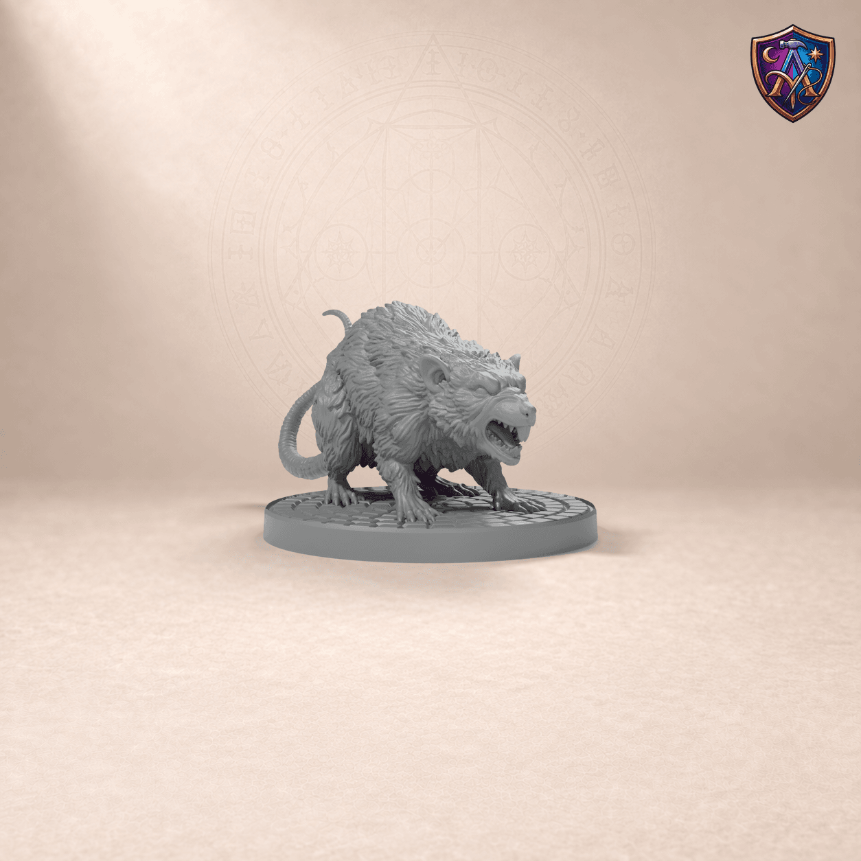 Digital product render of Giant Rats – Unpainted 32mm Resin Miniature for Tabletop RPGs in unpainted grey