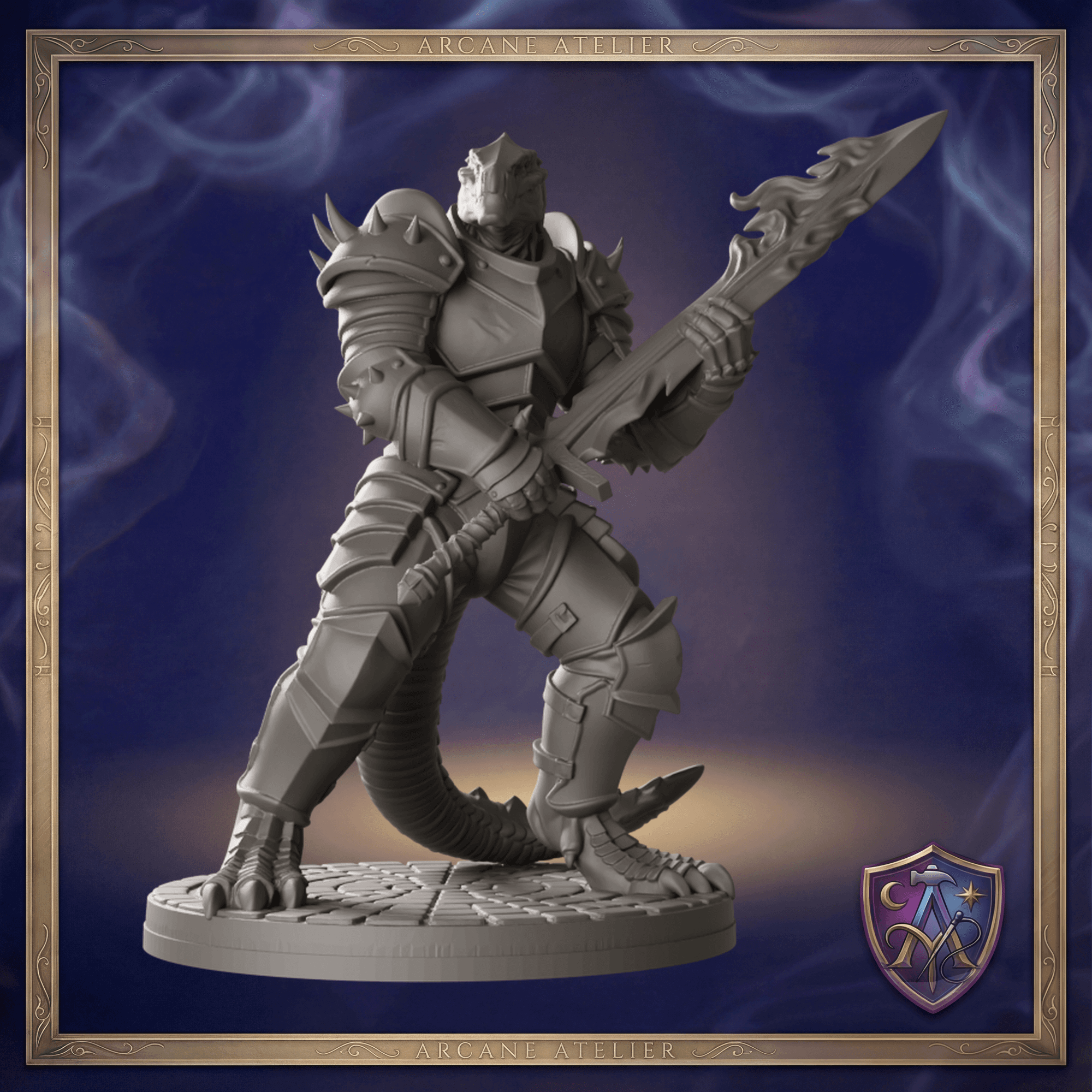 Dragonborn-Krieger mit Flammenschwert — Bild 1