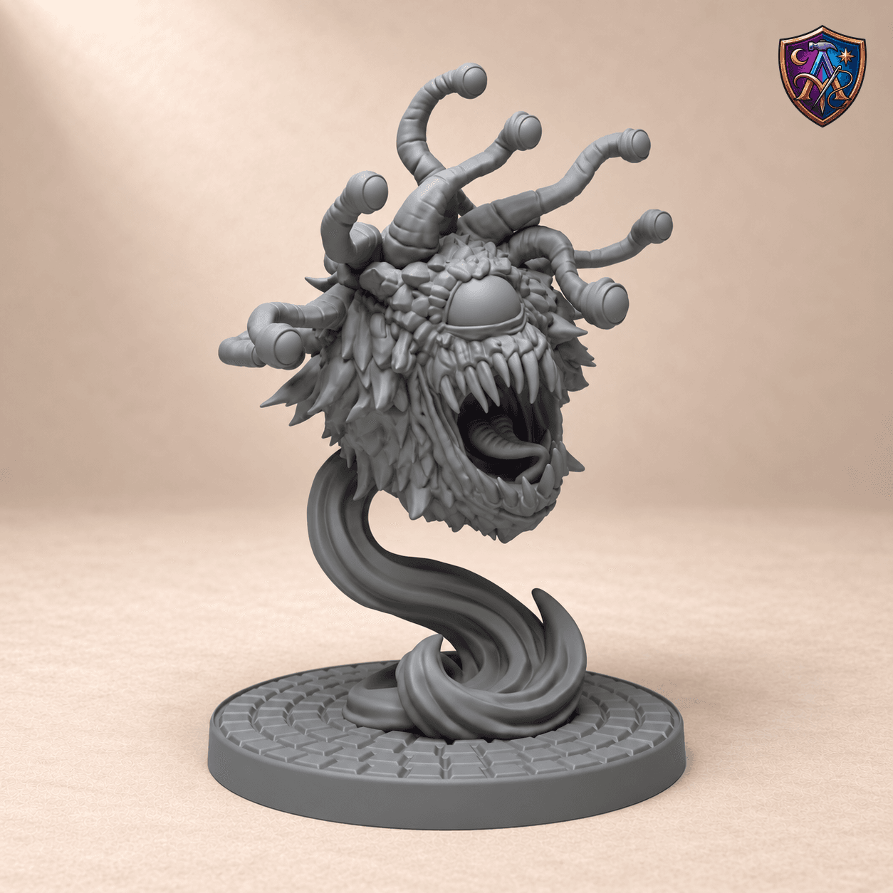 Floating Eye Monster with Eyestalks and Fanged Maw – Unpainted Resin Miniature, 32/54 mm Scale — image 1