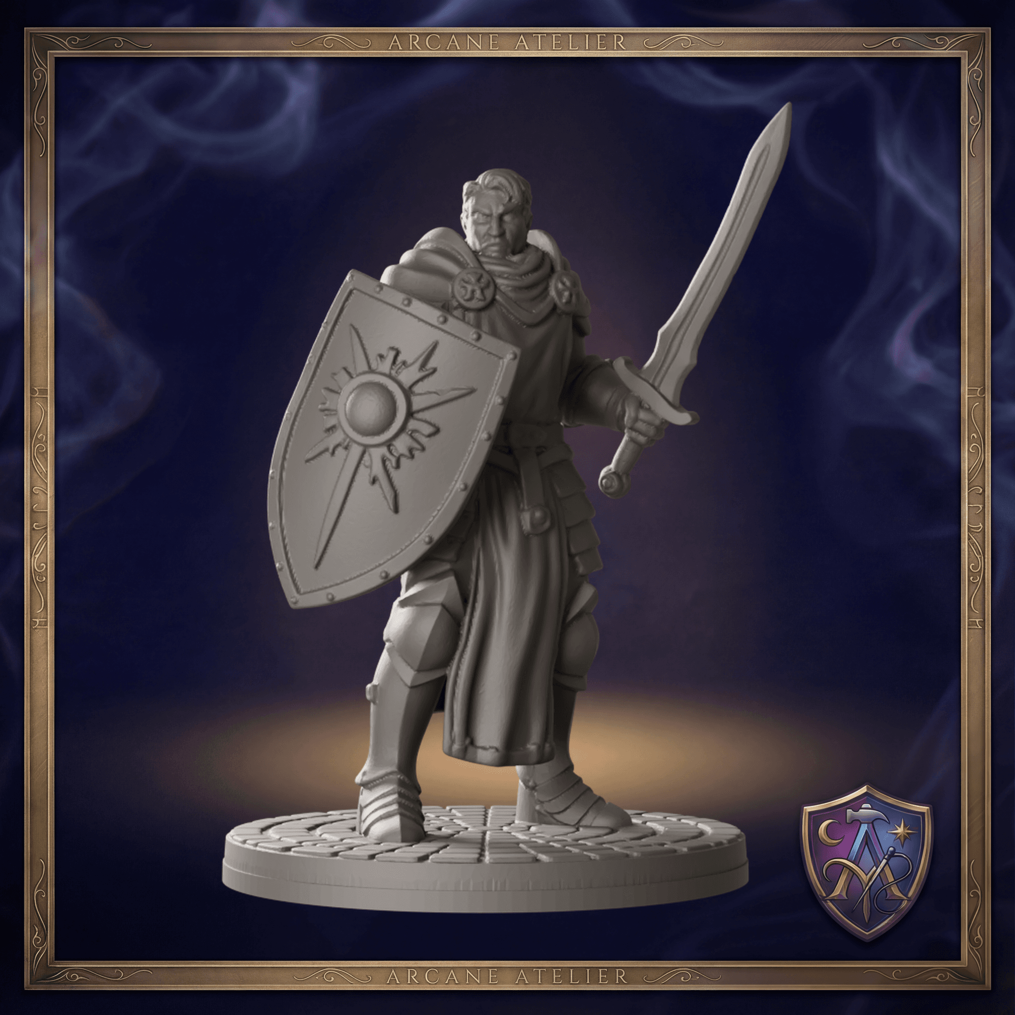 Menschlicher Paladin mit Schwert und Schild — Bild 1